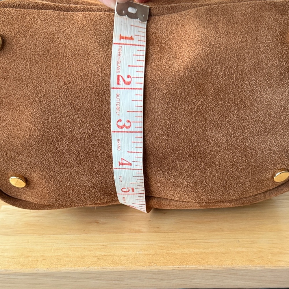 Claudia Firenze Made in Italy Suede Genuine Leather Handbag Purse -Gold Hardware - Picture 11 of 14